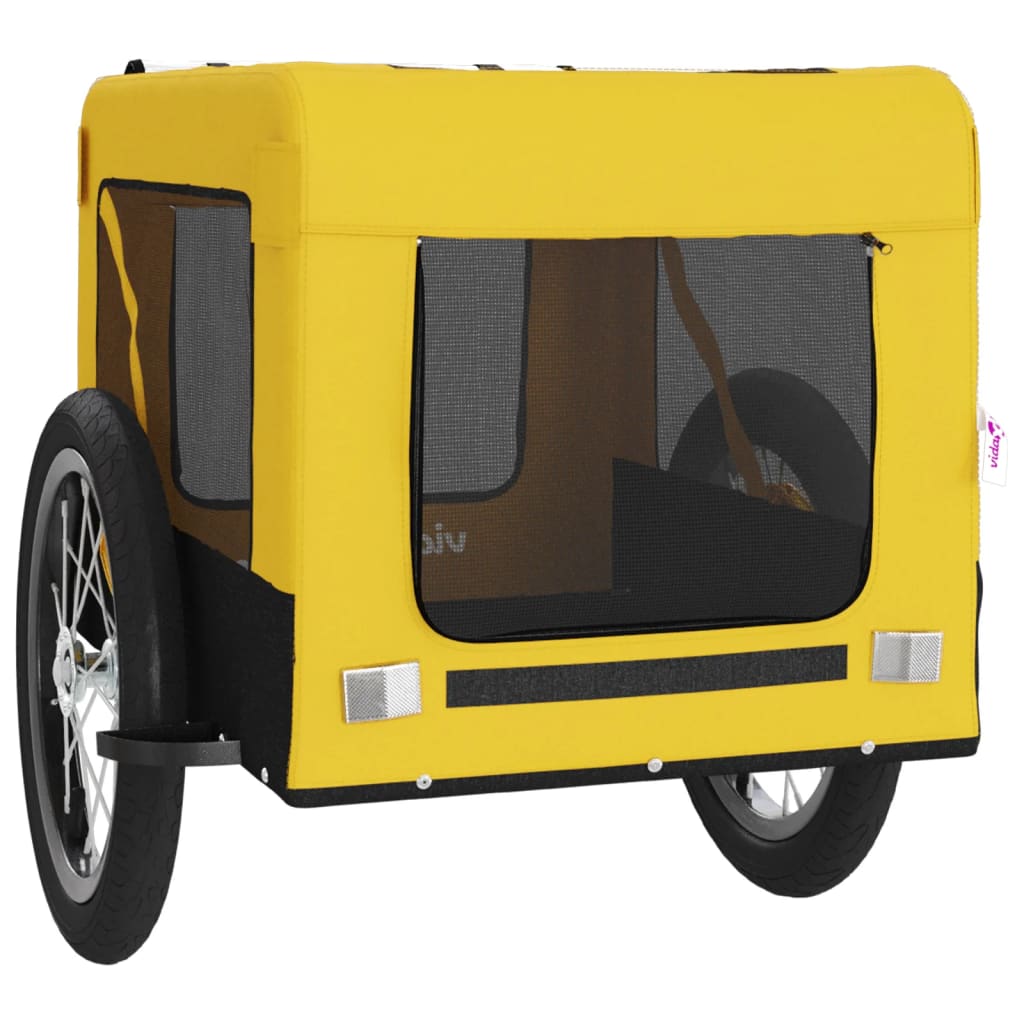 Hondenfietskar Oxford Stof Ijzer Geel En Zwart 63 x 123 x 66 cm