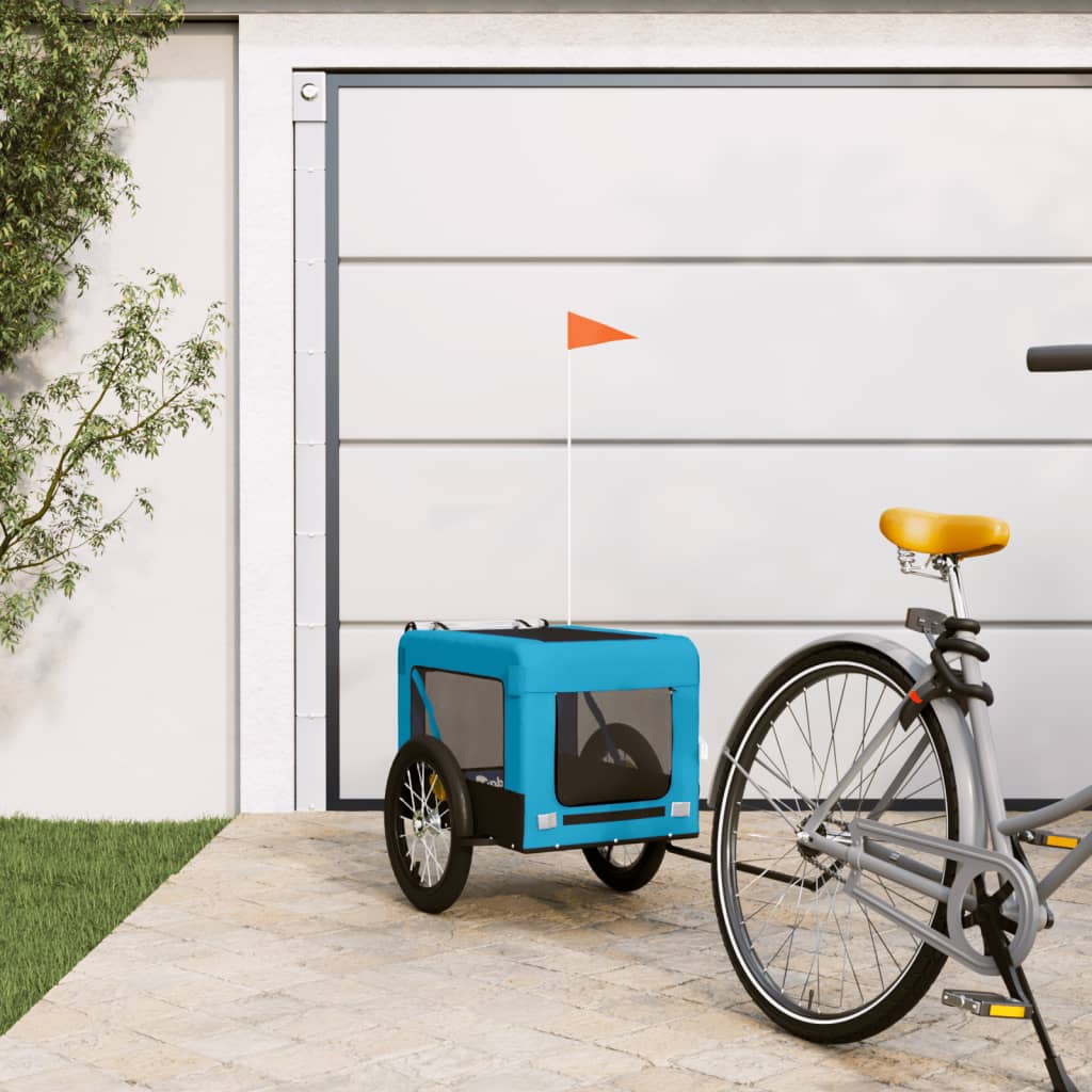 Hondenfietskar Oxford Stof Ijzer Blauw En Zwart 63 x 123 x 66 cm