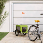 Hondenfietstrailer 63x123x66 cm groen zwart