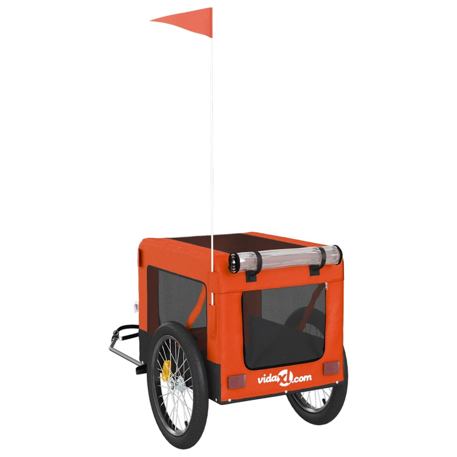 Hondenfietskar Oxford Stof Ijzer Oranje En Zwart 68.5 x 135 x 73.5 cm orange