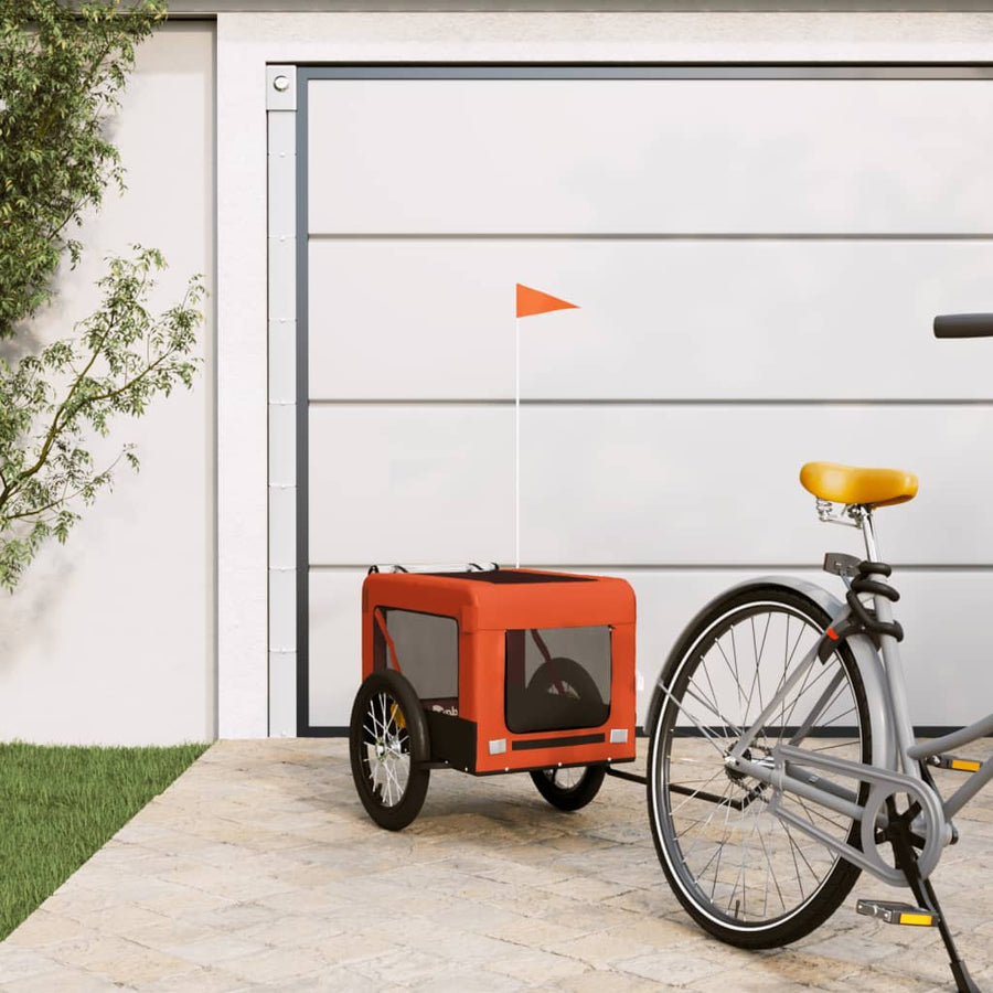 Hondenfietskar Oxford Stof Ijzer Oranje En Zwart 68.5 x 135 x 73.5 cm orange