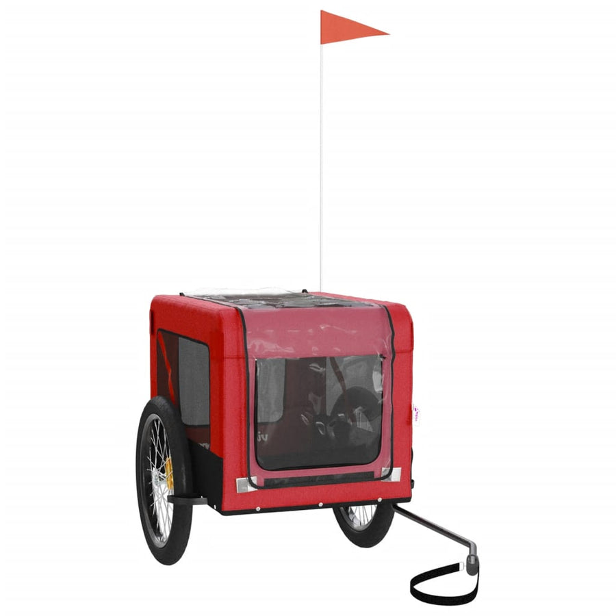 Hondenfietskar Oxford Stof Ijzer Rood En Zwart 68.5 x 135 x 73.5 cm