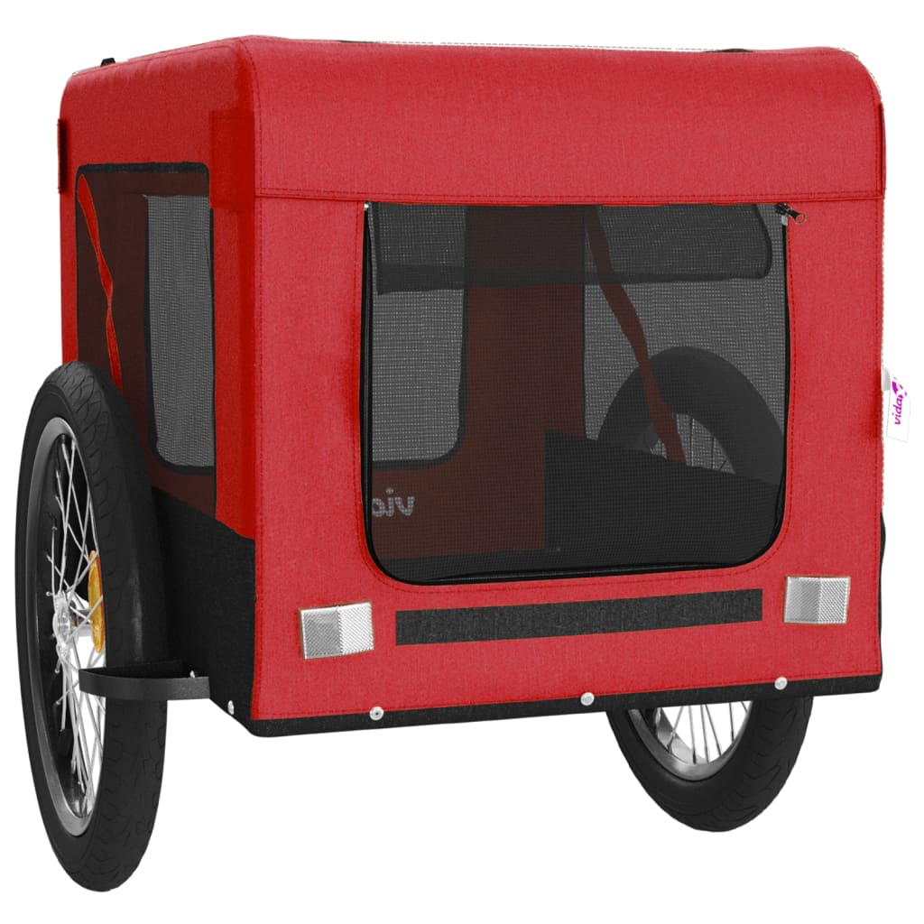 Hondenfietskar Oxford Stof Ijzer Rood En Zwart 68.5 x 135 x 73.5 cm