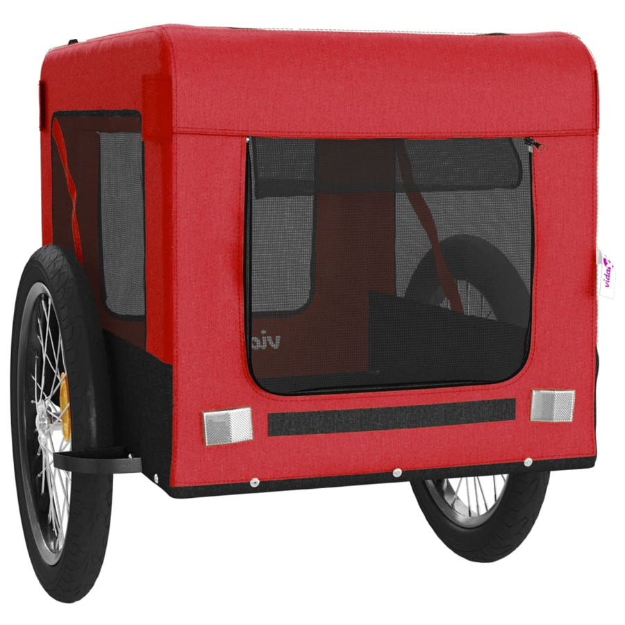 Hondenfietskar Oxford Stof Ijzer Rood En Zwart 68.5 x 135 x 73.5 cm