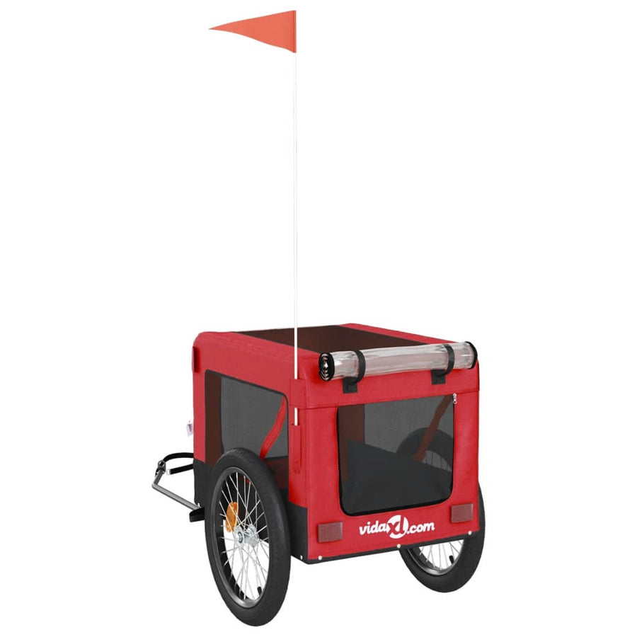 Hondenfietskar Oxford Stof Ijzer Rood En Zwart 68.5 x 135 x 73.5 cm