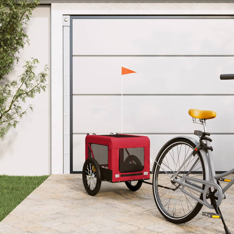 Hondenfietskar Oxford Stof Ijzer Rood En Zwart 68.5 x 135 x 73.5 cm