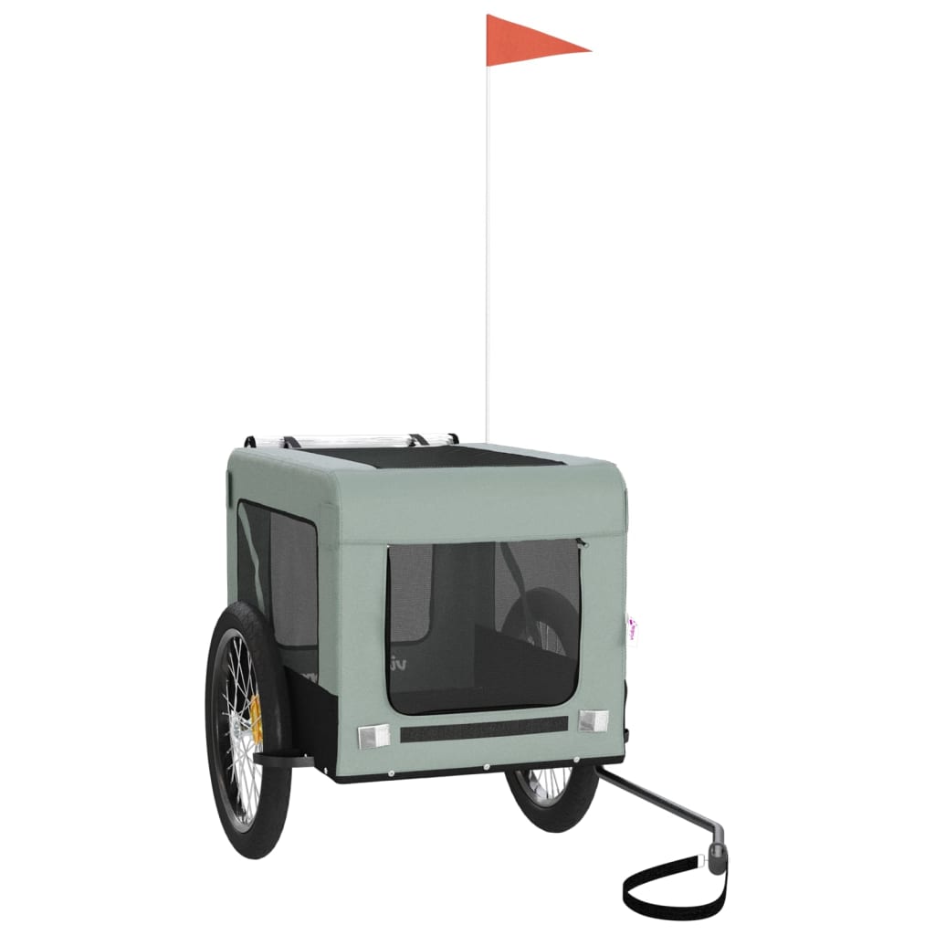 Hondenfietskar Oxfordstof En Ijzer Grijs En Zwart 68.5 x 135 x 73.5 cm