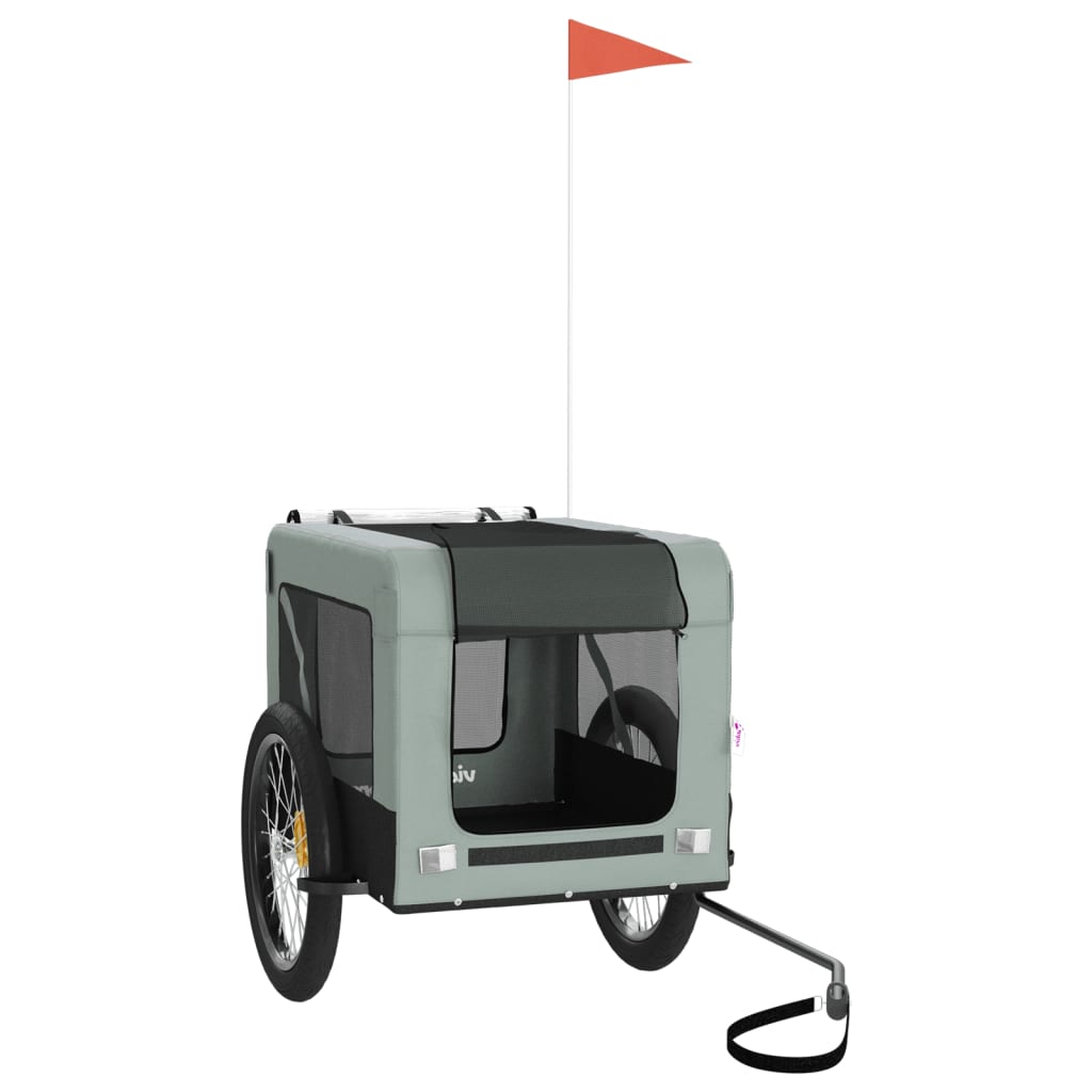 Hondenfietskar Oxfordstof En Ijzer Grijs En Zwart 68.5 x 135 x 73.5 cm