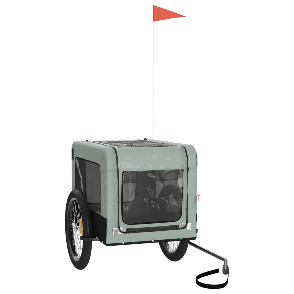 Hondenfietskar Oxfordstof En Ijzer Grijs En Zwart 68.5 x 135 x 73.5 cm