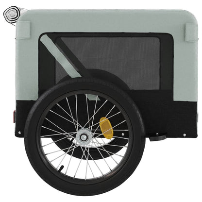 Hondenfietskar Oxfordstof En Ijzer Grijs En Zwart 68.5 x 135 x 73.5 cm