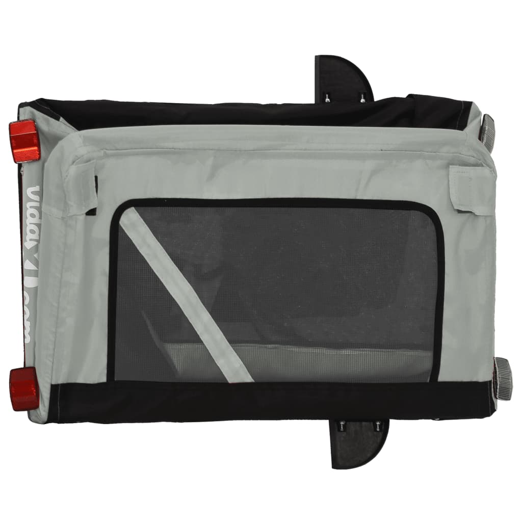 Hondenfietskar Oxfordstof En Ijzer Grijs En Zwart 68.5 x 135 x 73.5 cm