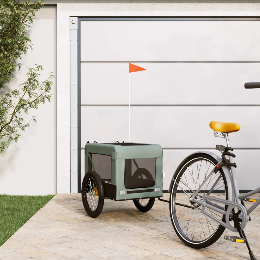 Hondenfietskar Oxfordstof En Ijzer Grijs En Zwart 68.5 x 135 x 73.5 cm