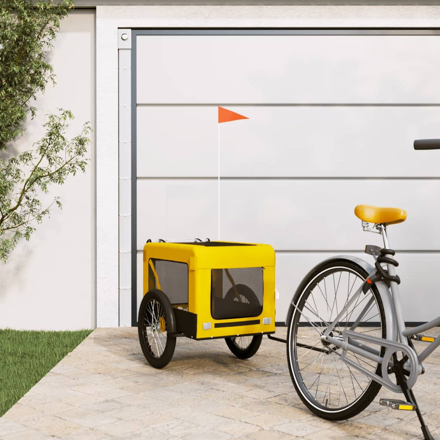 Hondenfietskar Oxford Stof Ijzer Geel En Zwart 68.5 x 135 x 73.5 cm