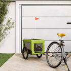 Hondenfietstrailer groen zwart 68x135x73.5 cm