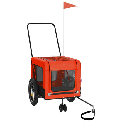 Hondenfietstrailer oxford stof en ijzer oranje en zwart 120 x 54.5 x 53 cm orange