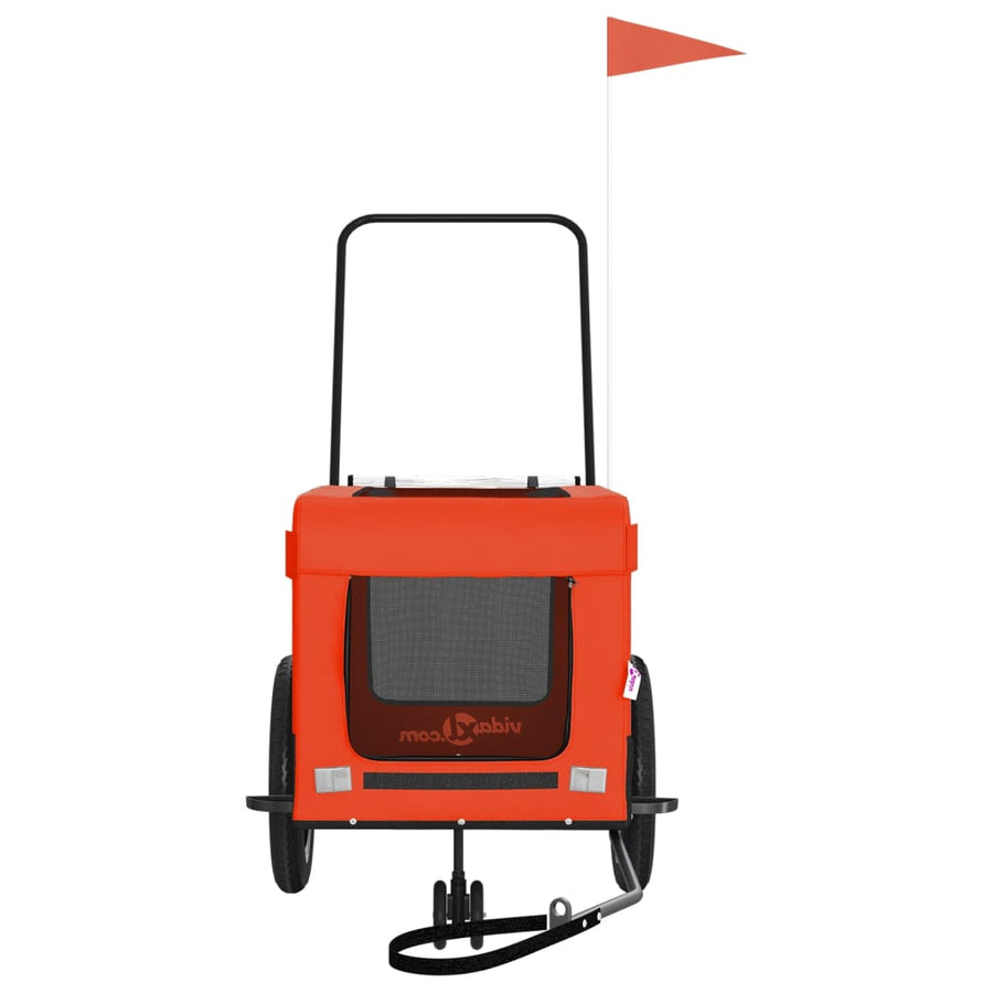Hondenfietstrailer oxford stof en ijzer oranje en zwart 120 x 54.5 x 53 cm orange