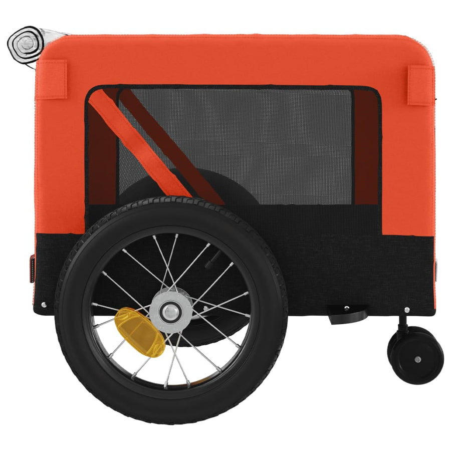 Hondenfietstrailer oxford stof en ijzer oranje en zwart 120 x 54.5 x 53 cm orange