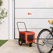 Hondenfietstrailer oxford stof en ijzer oranje en zwart 120 x 54.5 x 53 cm orange