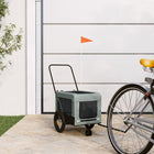 Hondenfietstrailer 120x54.5x53 cm grijs zwart