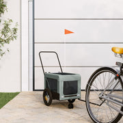 Hondenfietstrailer 120x54.5x53 cm grijs zwart