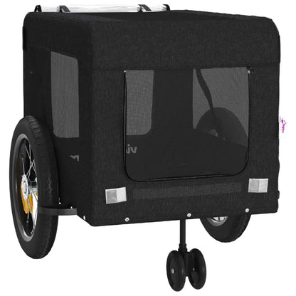 Hondenfietstrailer oxford stof en ijzer zwart