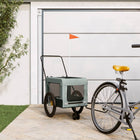 Hondenfietstrailer 123x63x66 cm grijs oxfordstof