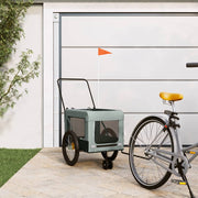 Hondenfietstrailer 123x63x66 cm grijs oxfordstof