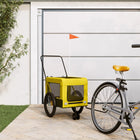 Hondenfietstrailer 63x123x66 cm geel zwart