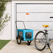 Hondenfietstrailer 63x123x66 cm blauw zwart
