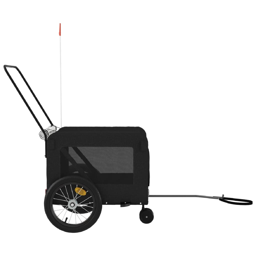 Hondenfietstrailer oxford stof en ijzer zwart
