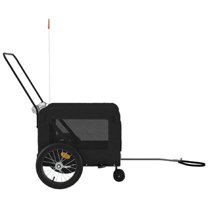 Hondenfietstrailer oxford stof en ijzer zwart