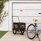 Hondenfietstrailer 63x123x66 cm zwart