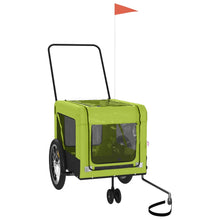 Hondenfietstrailer oxford stof en ijzer groen en zwart 123 x 63 x 66 cm Groen