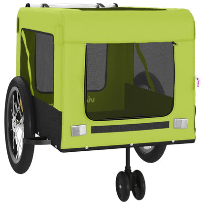 Hondenfietstrailer oxford stof en ijzer groen en zwart 123 x 63 x 66 cm Groen