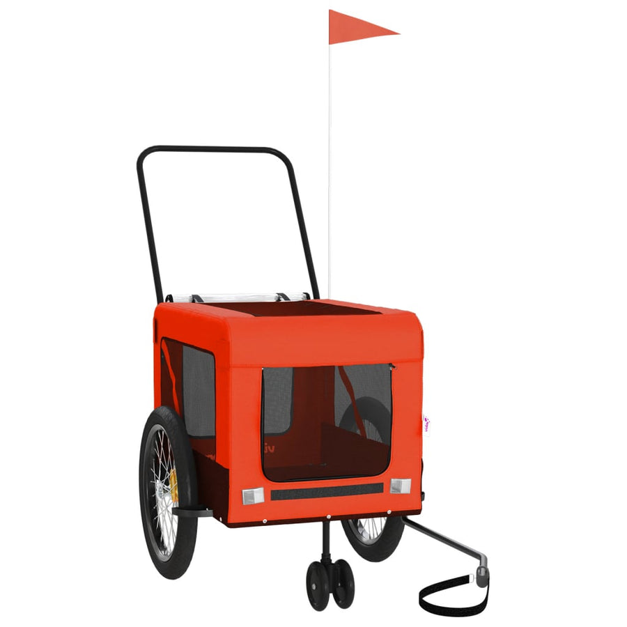 Hondenfietstrailer oxford stof en ijzer oranje en zwart 135 x 68.5 x 73.5 cm orange