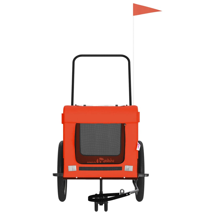 Hondenfietstrailer oxford stof en ijzer oranje en zwart 135 x 68.5 x 73.5 cm orange