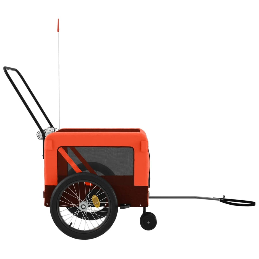 Hondenfietstrailer oxford stof en ijzer oranje en zwart 135 x 68.5 x 73.5 cm orange