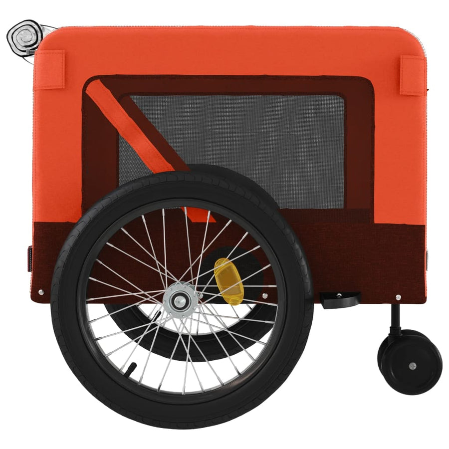 Hondenfietstrailer oxford stof en ijzer oranje en zwart 135 x 68.5 x 73.5 cm orange