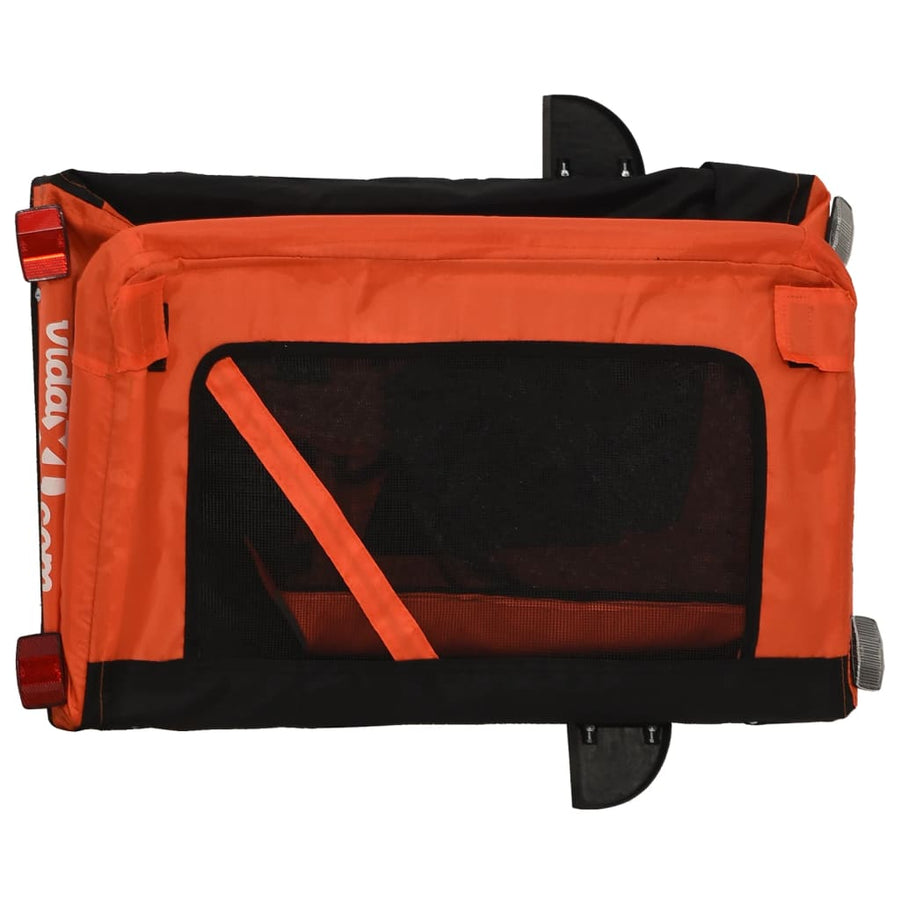 Hondenfietstrailer oxford stof en ijzer oranje en zwart 135 x 68.5 x 73.5 cm orange