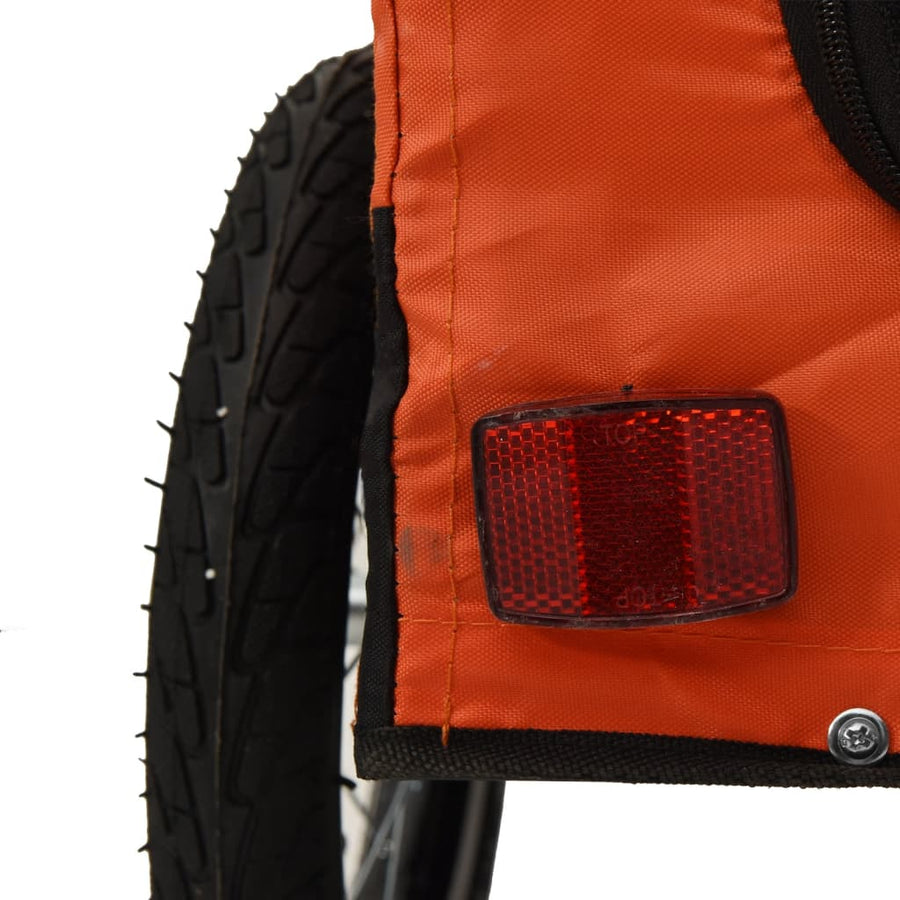 Hondenfietstrailer oxford stof en ijzer oranje en zwart 135 x 68.5 x 73.5 cm orange
