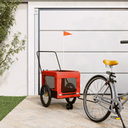 Dog bicycle trailer Oxford fabric and iron orange and black