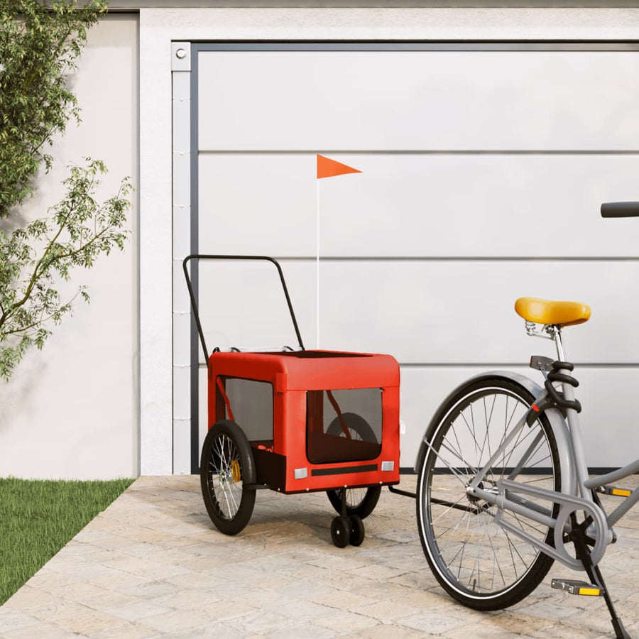 Hondenfietstrailer oxford stof en ijzer oranje en zwart 135 x 68.5 x 73.5 cm orange