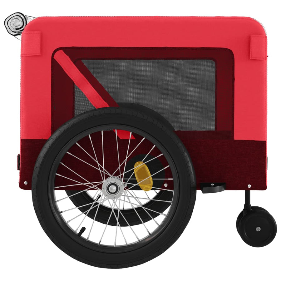 Hondenfietstrailer oxford stof en ijzer rood en zwart 135 x 68.5 x 73.5 cm Rood