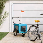 Dog Bicycle Trailer Oxford Fabric and Iron Blue and Black