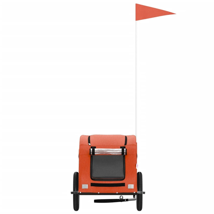 Hondenfietstrailer oxford stof en ijzer oranje 124 x 53 x 53 cm orange