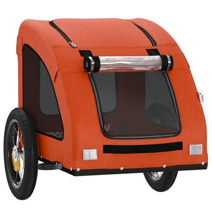 Hondenfietstrailer oxford stof en ijzer oranje 124 x 53 x 53 cm orange