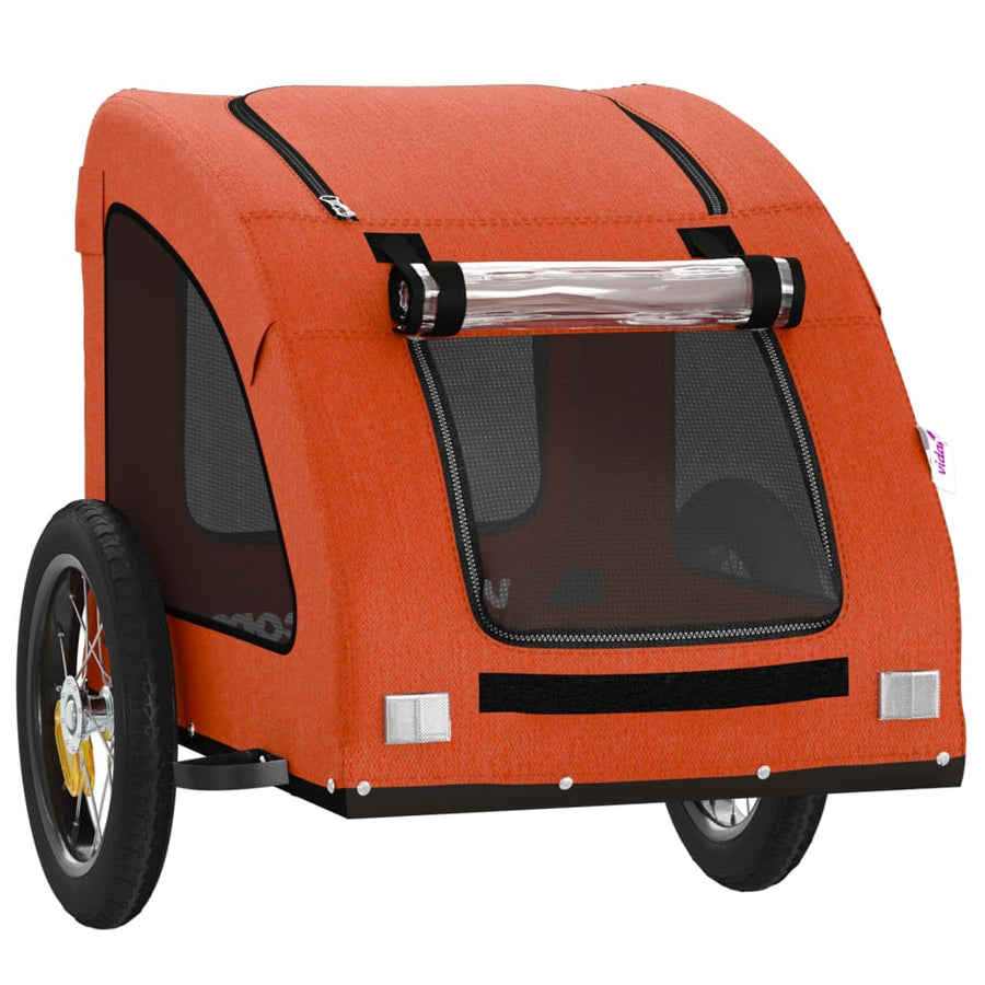 Hondenfietstrailer oxford stof en ijzer oranje 124 x 53 x 53 cm orange