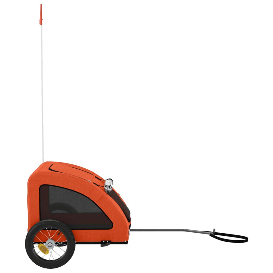 Hondenfietstrailer oxford stof en ijzer oranje 124 x 53 x 53 cm orange