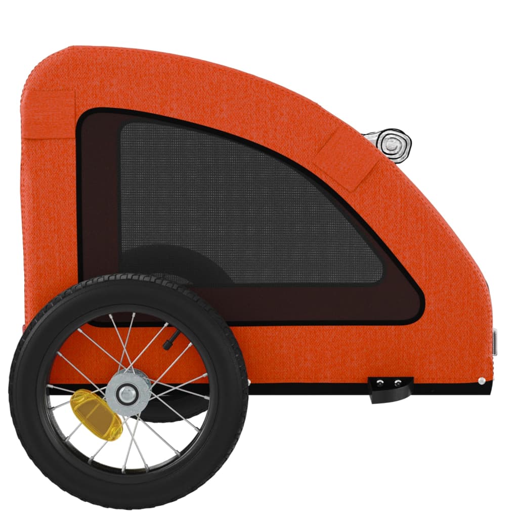 Hondenfietstrailer oxford stof en ijzer oranje 124 x 53 x 53 cm orange