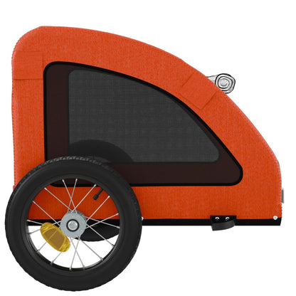 Hondenfietstrailer oxford stof en ijzer oranje 124 x 53 x 53 cm orange